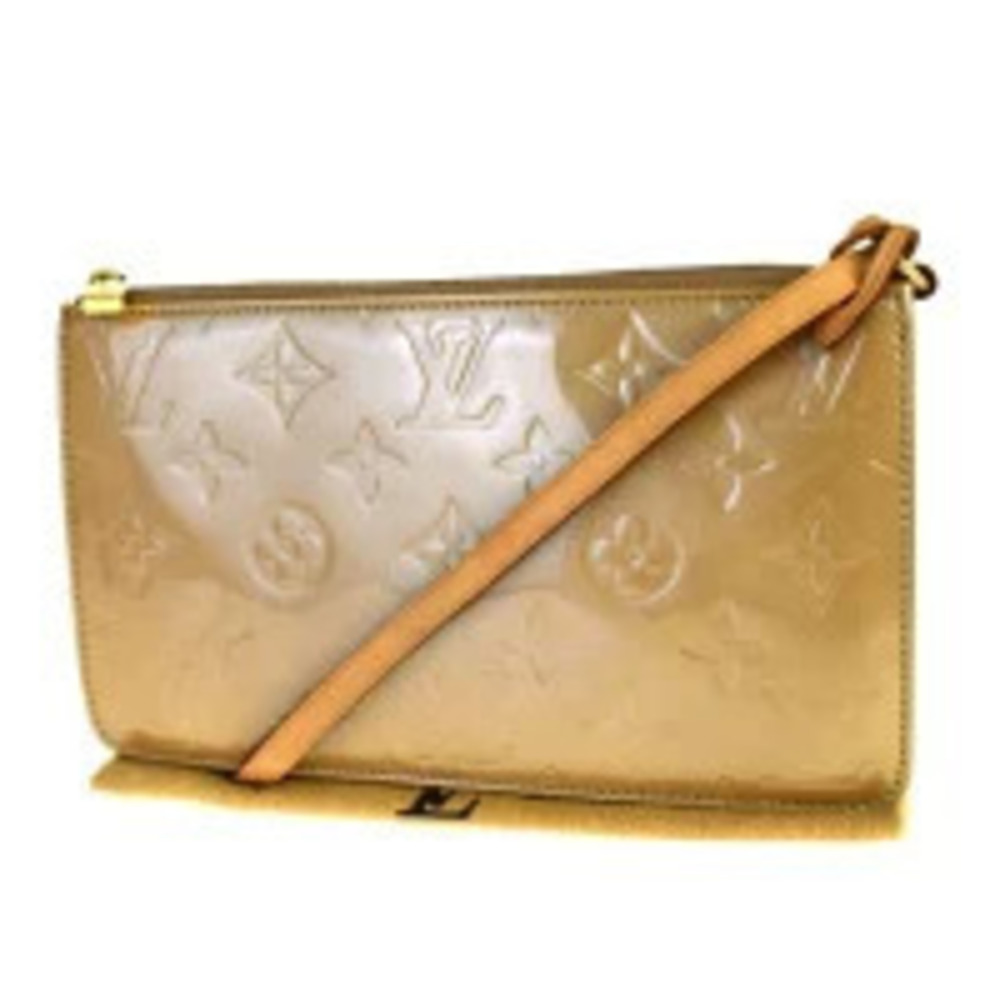 Louis Vuitton Lexington Handbag Monogram Vernis Beige Enamel Leather